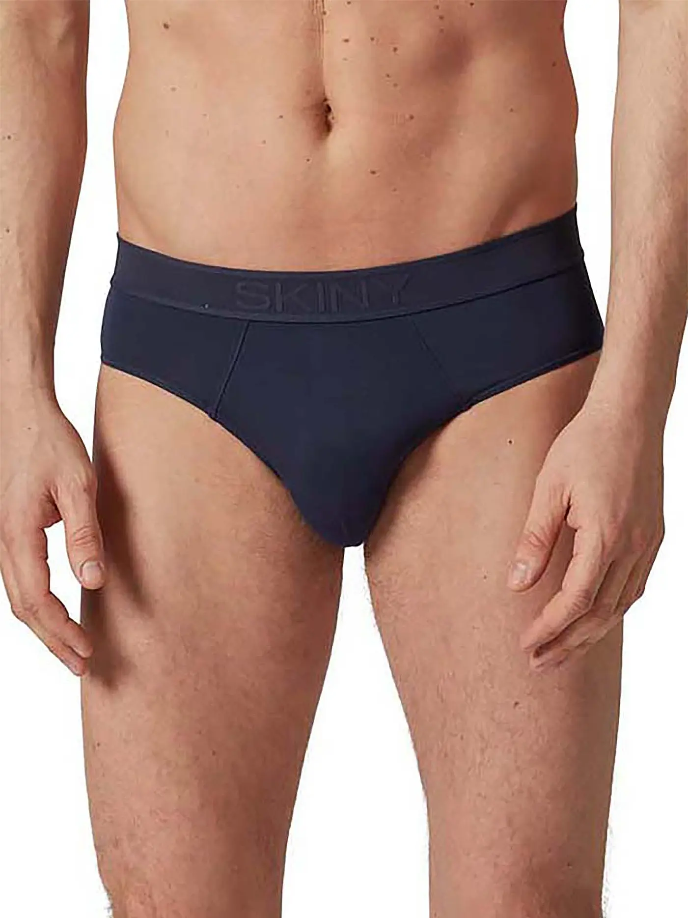 SKINY | Slip " Bamboo Deluxe " stone grey mela | blau